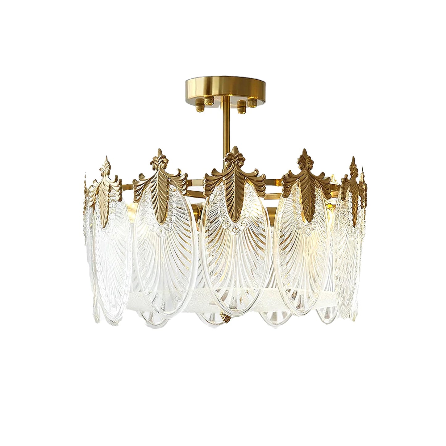 Circular Leaf Glass Chandelier