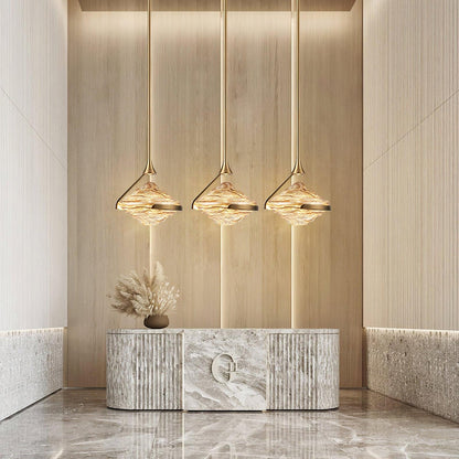 Wave Silhouette Glass Suspension Light