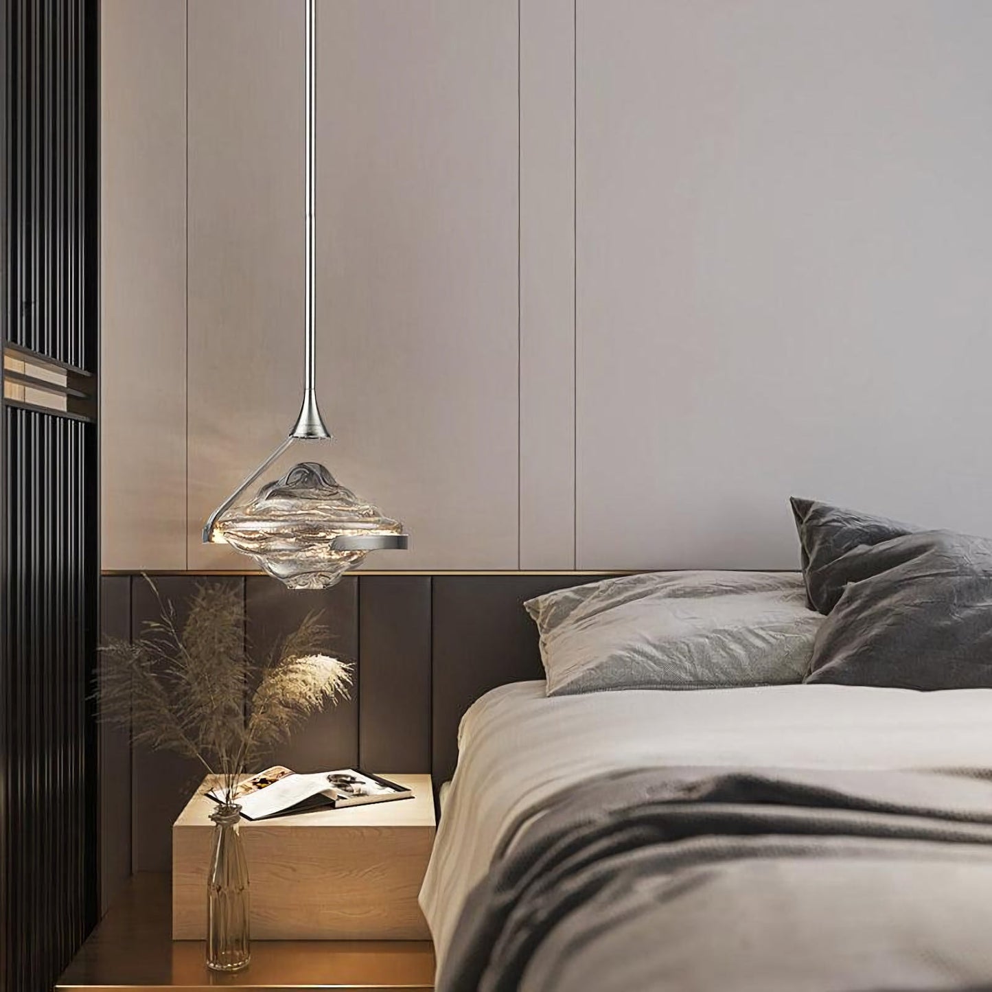 Wave Silhouette Glass Suspension Light