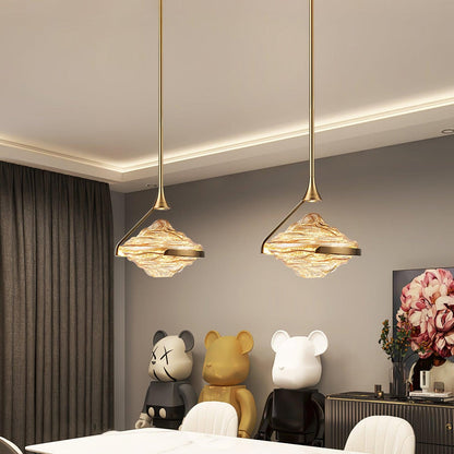 Wave Silhouette Glass Suspension Light