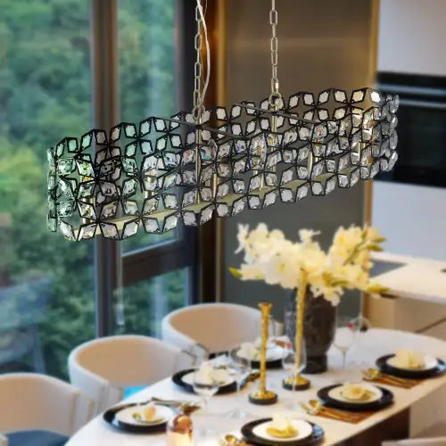 Luxury Gold Oval Crystal Chandelier