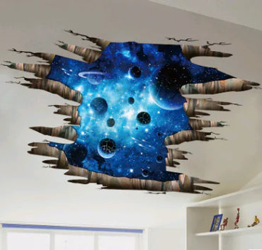 "FX9604 3D Galaxy Wall Stickers with Removable Design"