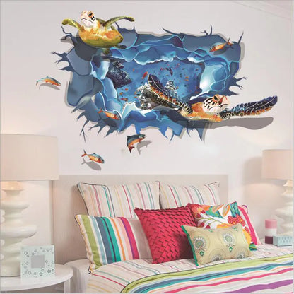 3D Turtle Theme Removable PVC Wall Stickers DLX0953