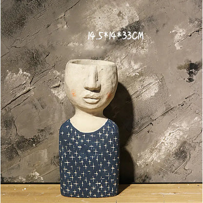 Artistic Portrait Sculpture Planter for Home Decor