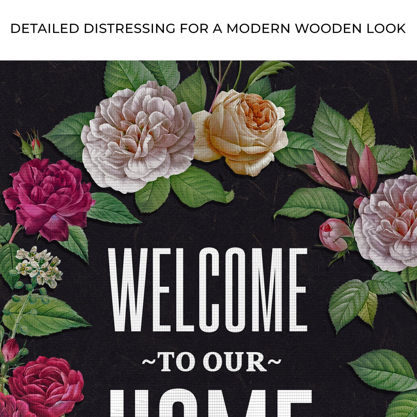 Home, Wrapped in Florals Sign