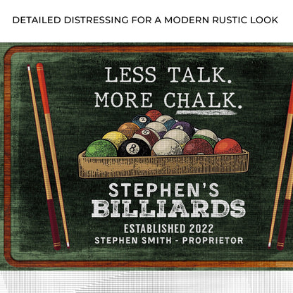Chalk & Confidence Billiards Sign II