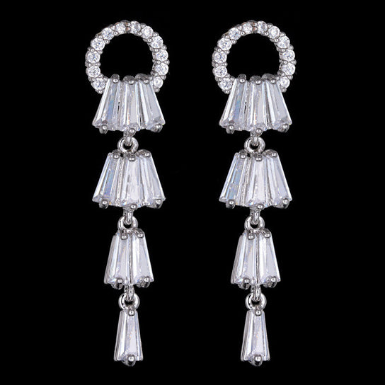 Kayli Chandelier Earrings With Slender Crystal Baguettes