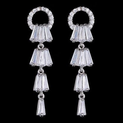 Kayli Chandelier Earrings With Slender Crystal Baguettes