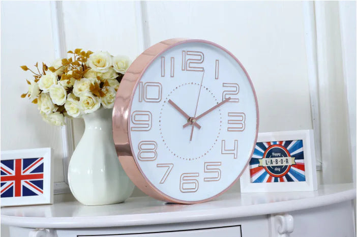 12-Inch Quartz Wall Clock with 3D Plastic Design