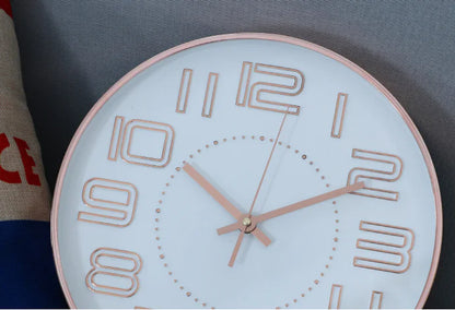 12-Inch Quartz Wall Clock with 3D Plastic Design