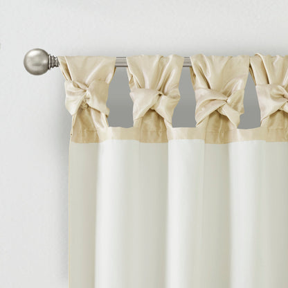 Twist Tab Lined Window Curtain Panel Champagne