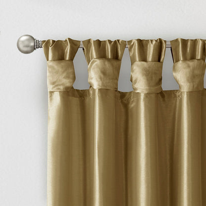 Twist Tab Lined Window Curtain Panel Bronze 50x84