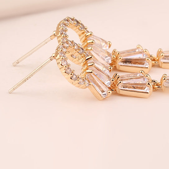 Kayli Chandelier Earrings With Slender Crystal Baguettes