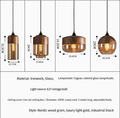 Art Bar Personality Creative Three-Headed Glass Chandelier