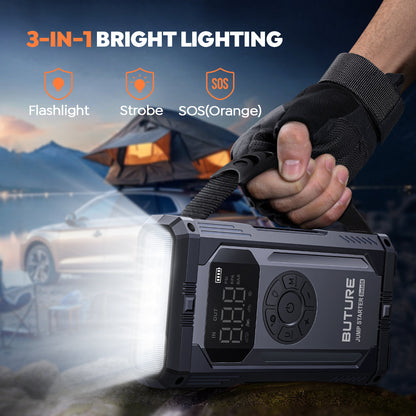 Buture Beta06 5000A Jump Starter with Tire Inflator丨23800mAh Long Standby, 160W DC Output