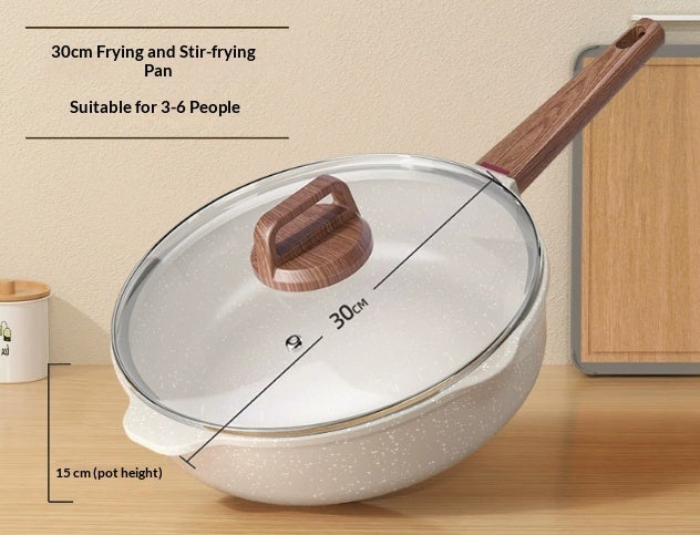 Non-stick Flat-bottom Frying Pan Designed For Both Induction Cooktops And Gas Stoves