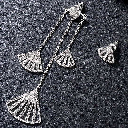 Fan Girl Earrings A Chandelier And Stud Duo