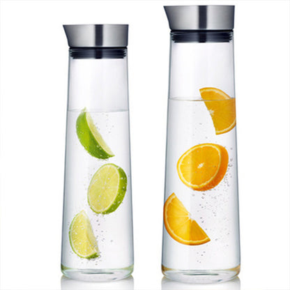 Thick Glass Juice Pitcher with Lid and Leak-Proof Design