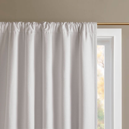 2-PK 52x84" Sound Blocking Total Blackout Curtain Panel Pair White