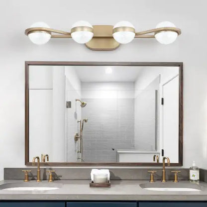 Modern Minimalist Gold Bathroom Vanity Light, 4 Bulb Acrylic Shade, Wall Mounted Decorative Lighting Fixtures For Bathroom Vanity Mirror Unavailable Platforms- Temu