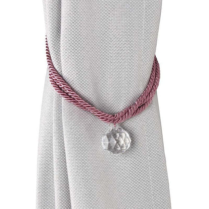 Crystal Bead Curtain Tieback Bling Diamond Bandage Rope Accessories Curtains Holder Buckle Tie Home Decorative Tieback Flower Curtain Clips Buckle with Stretchy Wire Rope For Home Office Decoration