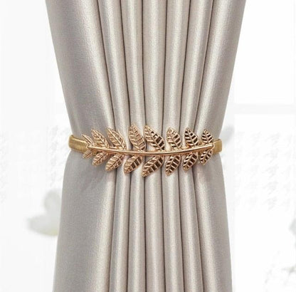 Curtain Tieback High Quality Elastic Holder Hook Buckle Clip Pretty And Fashion Polyester Decorative Home Accessories Leaves Curtain Holder Holdback For Window Drapery Convenient Office Home Decoration Buckle Holdbacks Curtain Straps