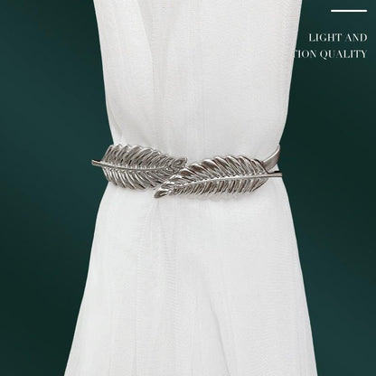 Curtain Tieback High Quality Elastic Holder Hook Buckle Clip Pretty And Fashion Polyester Decorative Home Accessories Leaves Curtain Holder Holdback For Window Drapery Convenient Office Home Decoration Buckle Holdbacks Curtain Straps