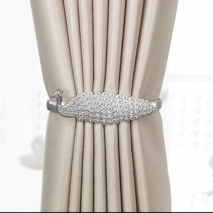 Curtain Tieback High Quality Elastic Holder Hook Buckle Clip Pretty And Fashion Polyester Decorative Home Accessories Leaves Curtain Holder Holdback For Window Drapery Convenient Office Home Decoration Buckle Holdbacks Curtain Straps