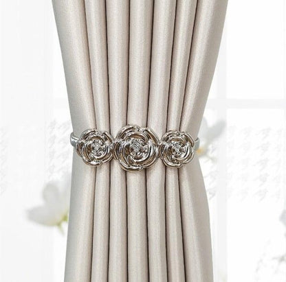 Curtain Tieback High Quality Elastic Holder Hook Buckle Clip Pretty And Fashion Polyester Decorative Home Accessories Leaves Curtain Holder Holdback For Window Drapery Convenient Office Home Decoration Buckle Holdbacks Curtain Straps