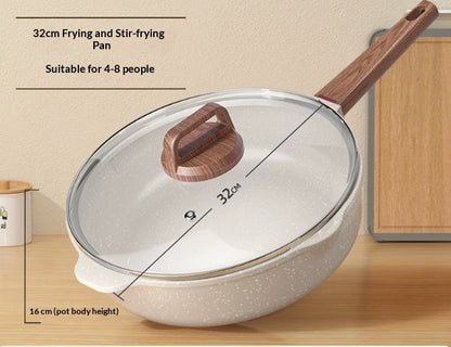 Non-stick Flat-bottom Frying Pan Designed For Both Induction Cooktops And Gas Stoves