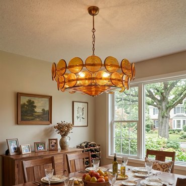 Luxe Solaris Murano Disc Chandelier