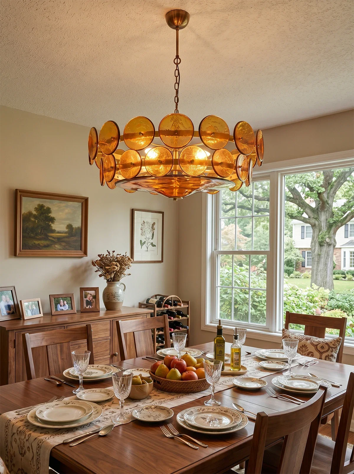 Luxe Solaris Murano Disc Chandelier