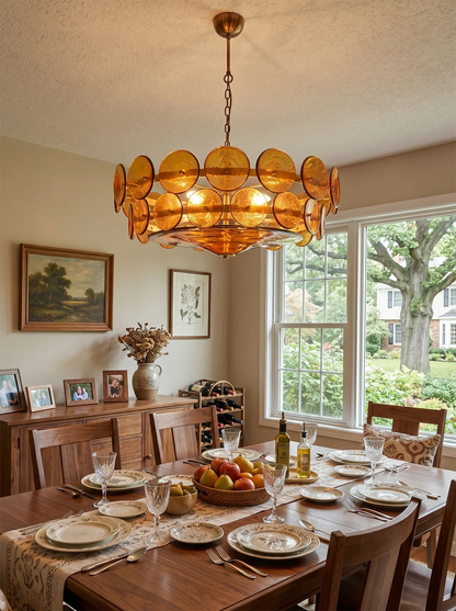 Luxe Solaris Murano Disc Chandelier