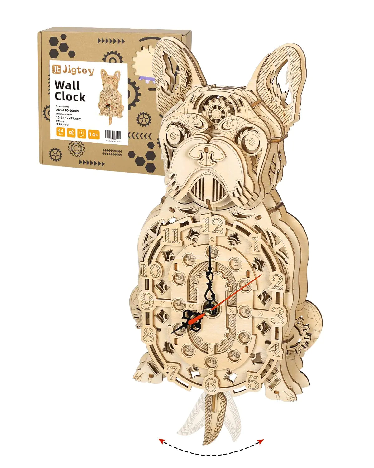 Basswood Bulldog 3D Puzzle Clock