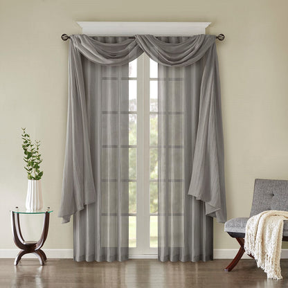 Solid Crushed Curtain Panel Pair (2 Pcs)