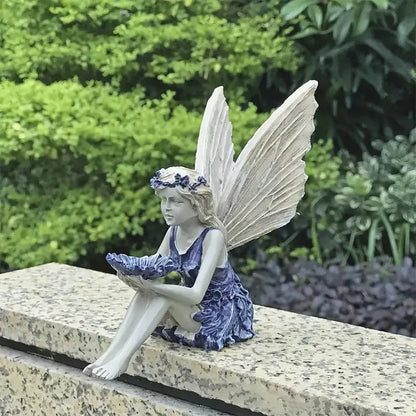 Fairy Tale Angel Resin Garden Sculpture with Butterfly Wings