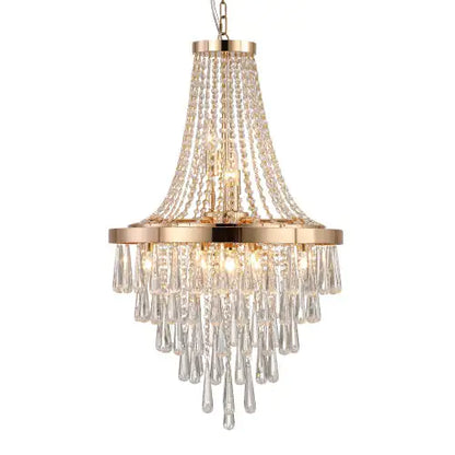 Opulent Golden Crystal Chandelier
