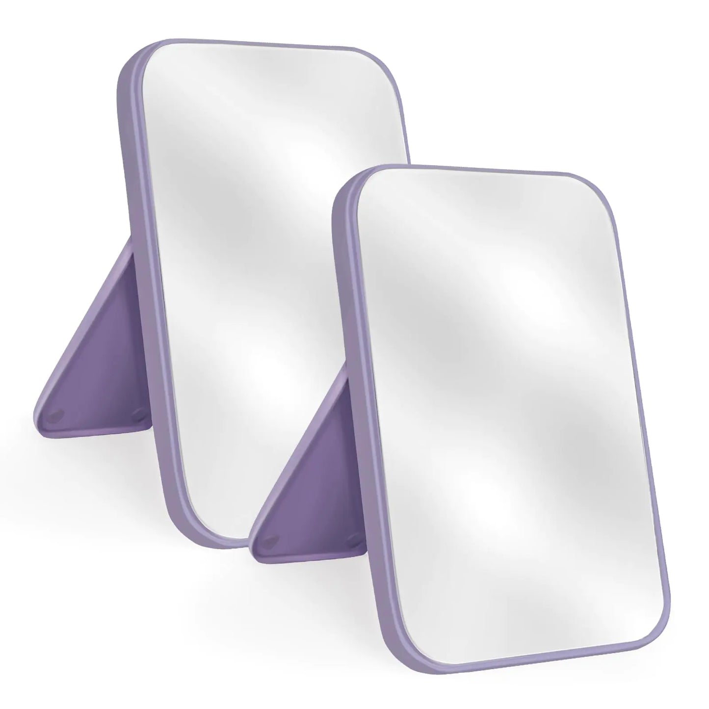 Yatnks 2Pcs Table Desk Vanity 8-Inch Makeup Mirror Simple Portable Travel Mirror with Stand Standing and Wall Hanging Dual-use Purple