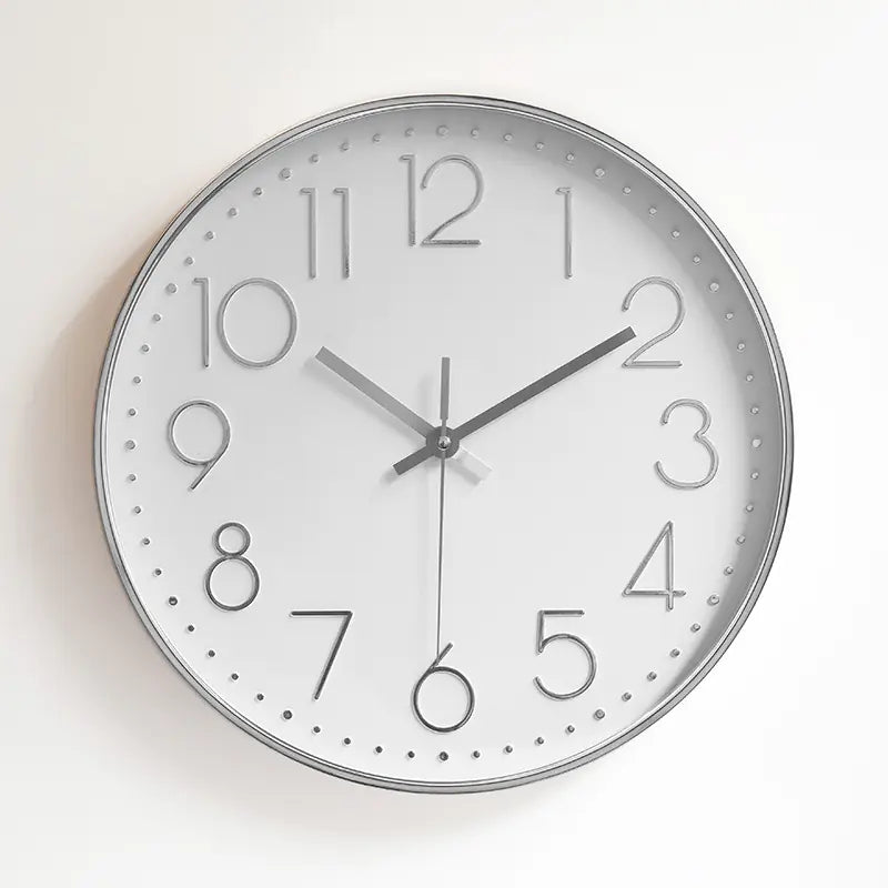 12-Inch Quartz Wall Clock with 3D Plastic Design