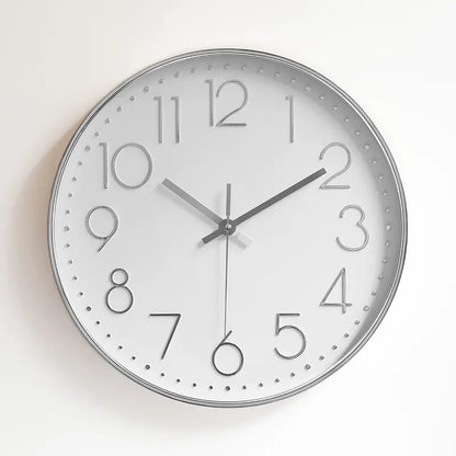 12-Inch Quartz Wall Clock with 3D Plastic Design