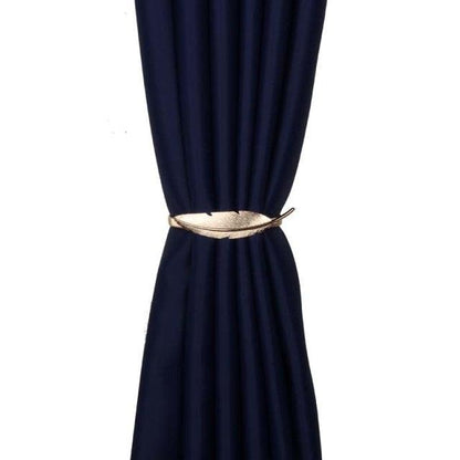Golden Silver Curtain Clip Curtains Holders Feather Shape Tieback Buckle Clips Curtain Accessories Home Decor Modern Simple Style Curtain Tie Backs Decorative with Spring Curtain Strap Metal Plating Decorative Accessories 30cm