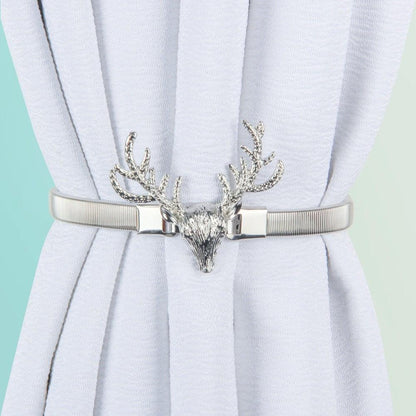 Golden Silver Curtain Clip Curtains Holders Feather Shape Tieback Buckle Clips Curtain Accessories Home Decor Modern Simple Style Curtain Tie Backs Decorative with Spring Curtain Strap Metal Plating Decorative Accessories 30cm