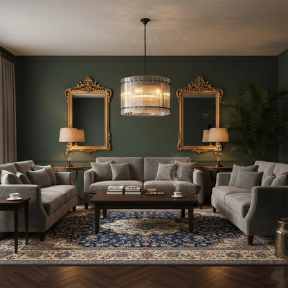 Grand Fluted Glass Tier Chandelier