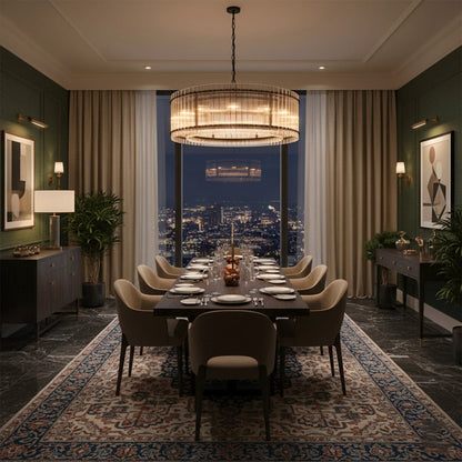 Grand Fluted Glass Tier Chandelier