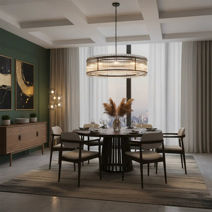 Grand Fluted Glass Tier Chandelier