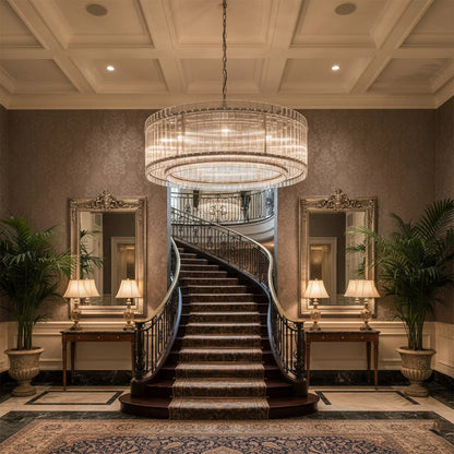 Grand Fluted Glass Tier Chandelier