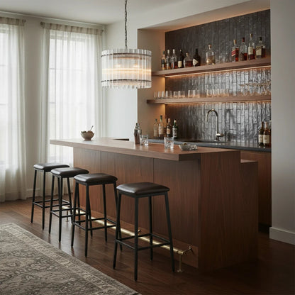 Grand Fluted Glass Tier Chandelier