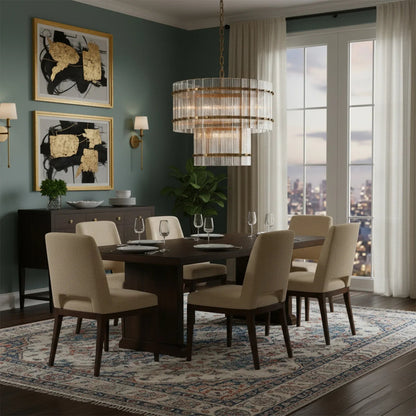 Grand Fluted Glass Tier Chandelier