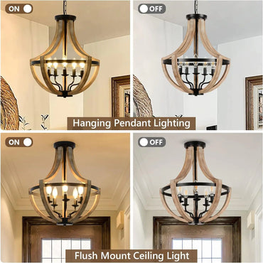 Adjustable Solid Wood Chandelier - Welfel