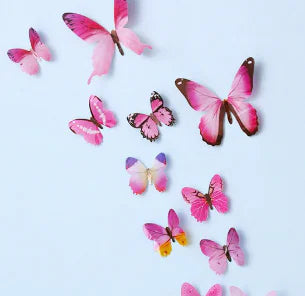 Butterfly Wallpaper with 3D Wall Stickers Decor